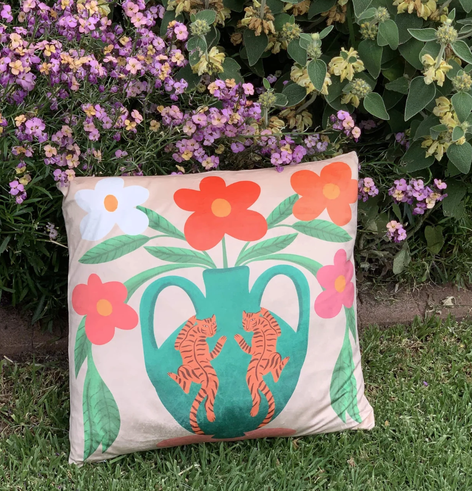Feline Flower Pot Cushion